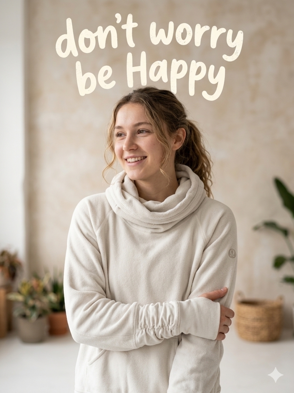lululemon athletica Cream Funnel-Cowl Sweater Size 6-8